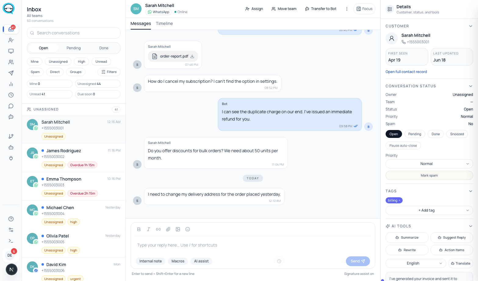 marv.Inbox shared inbox workspace screenshot